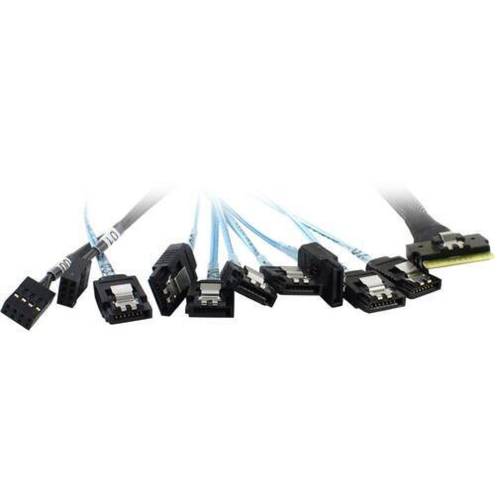 Procase CBL-SLSAS8-8SATA-10 Кабель для подключения корзин, SFF-8654 (Slimline SAS x8) к 8* SATA , 100 cm