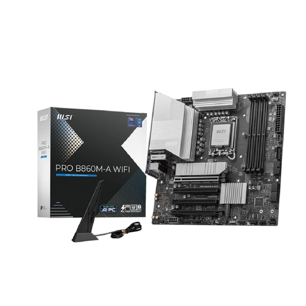 MSI PRO B860M-A WIFI {Soc-1851 Intel B860 4xDDR5 mATX AC`97 8ch(7.1) 5Gigabit RAID+HDMI+DP} MicroStar
