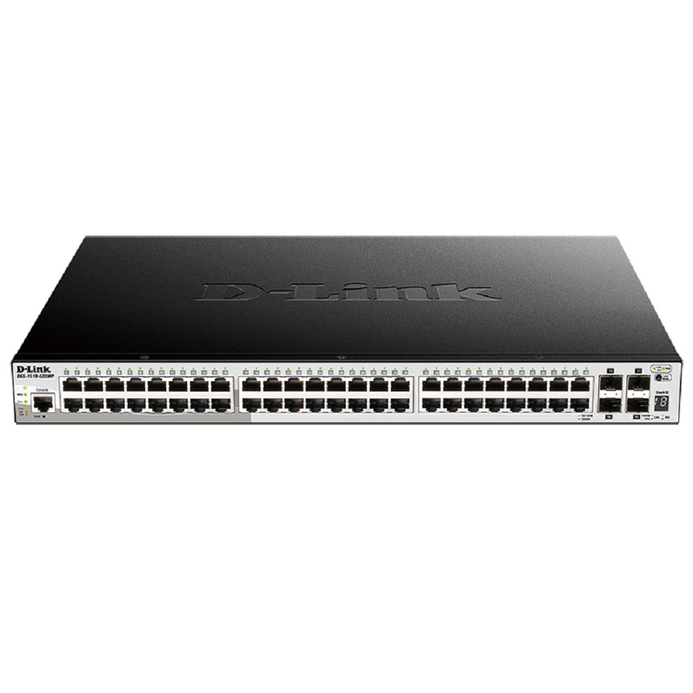 D-Link DGS-1510-52XMP/A2A PROJ Управляемый L2+ стекируемый коммутатор с 48 портами 10/100/1000Base-T и 4 портами 10GBase-X SFP+ (48 портов PoE 802.3af/at, PoE-бюджет 370 Вт; 740 Вт с DPS-700) D-Link SMB