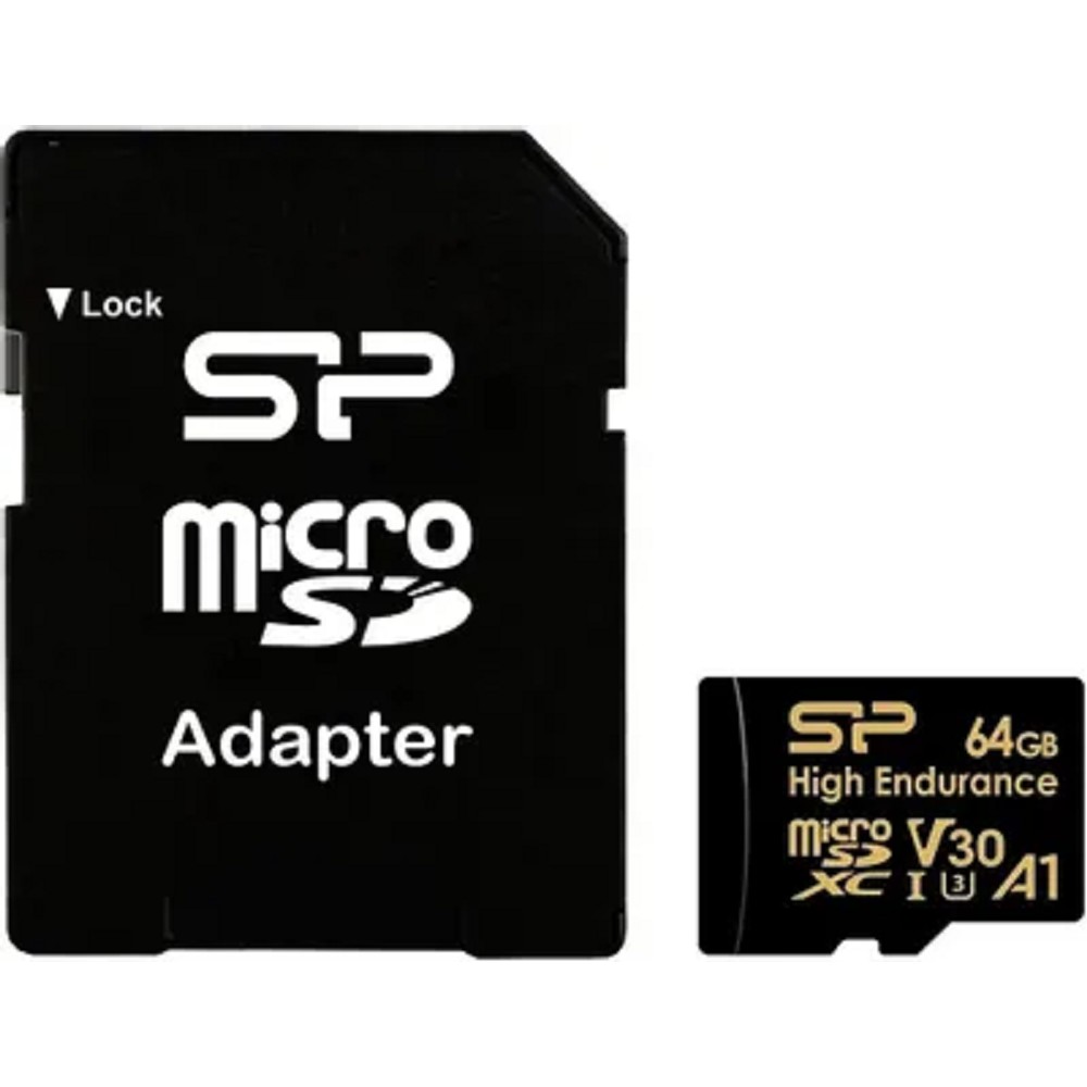 Флеш карта microSDXC 64GB Silicon Power SP064GBSTXDV3V1HSP High Endurance V30 A1 + adapter