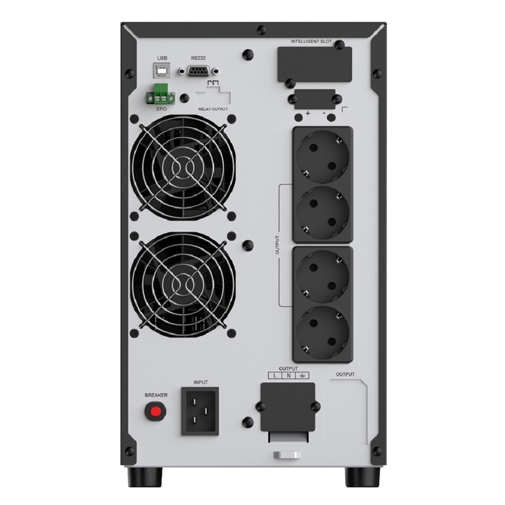 ИБП CBR ESSENCE ESN-3000 [Online 3000 VA / 3000 W, Tower, 4 x EURO + 1 x TB, LCD, HID-USB, RS232, EPO, SNMP slot] (ESN-3KT-4F-LCHERSC) CBR Tech