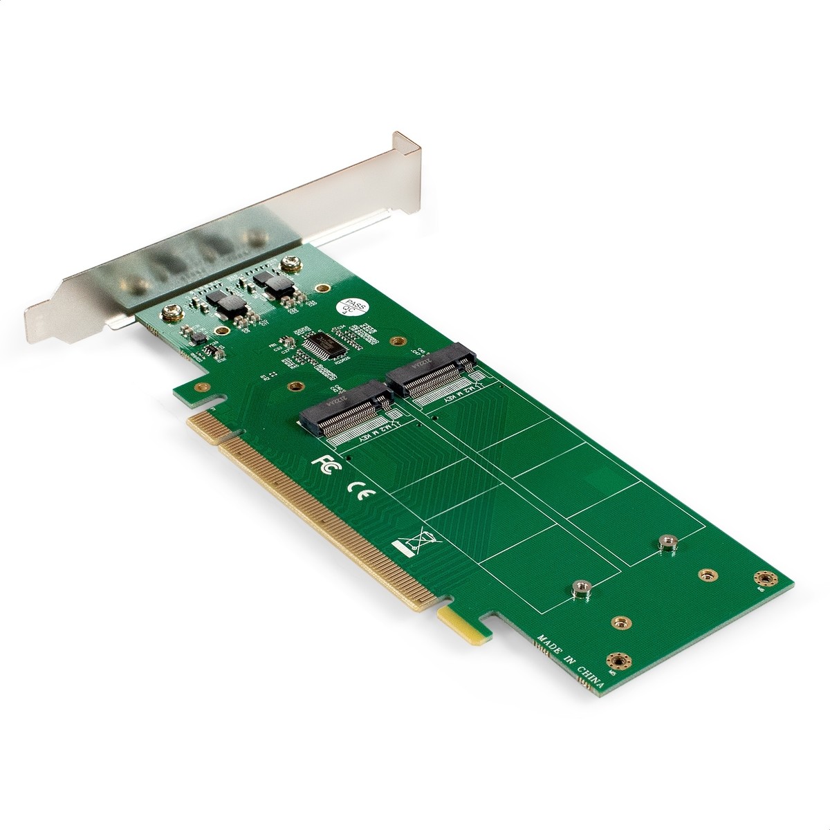 Exegate EX298299RUS Переходник ExeGate EXE-597E4 (4 x M.2 M key -> PCI-E x16 v3.0, для установки четырех SSD M.2 2230/2242/2260/2280/22110 M key NGFF в слот PCI-E, материнская плата должна быть c функ