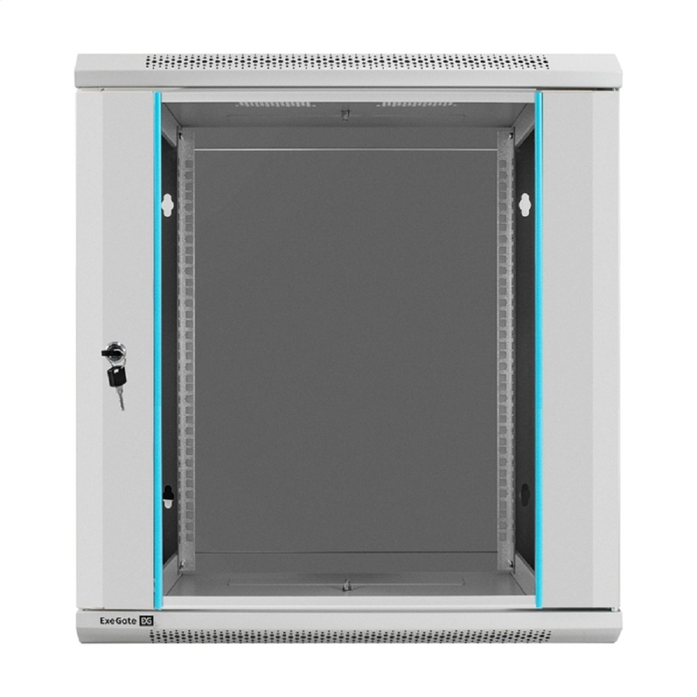 Exegate EX298603RUS Шкаф телекоммуникационный 19" настенный 12U ExeGate EC-WM-12U.450.G.GREY (19”, 12U, 600x450x635mm (ШхГхВ), передняя дверь закаленное стекло, съемные боковые панели, пыле- и влагоза