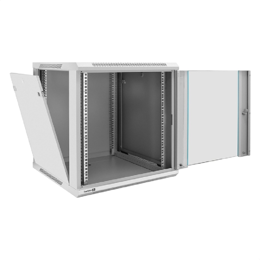 Exegate EX298604RUS Шкаф телекоммуникационный 19" настенный 12U ExeGate EC-WM-12U.600.G.GREY (19”, 12U, 600x600x635mm (ШхГхВ), передняя дверь закаленное стекло, съемные боковые панели, пыле- и влагоза