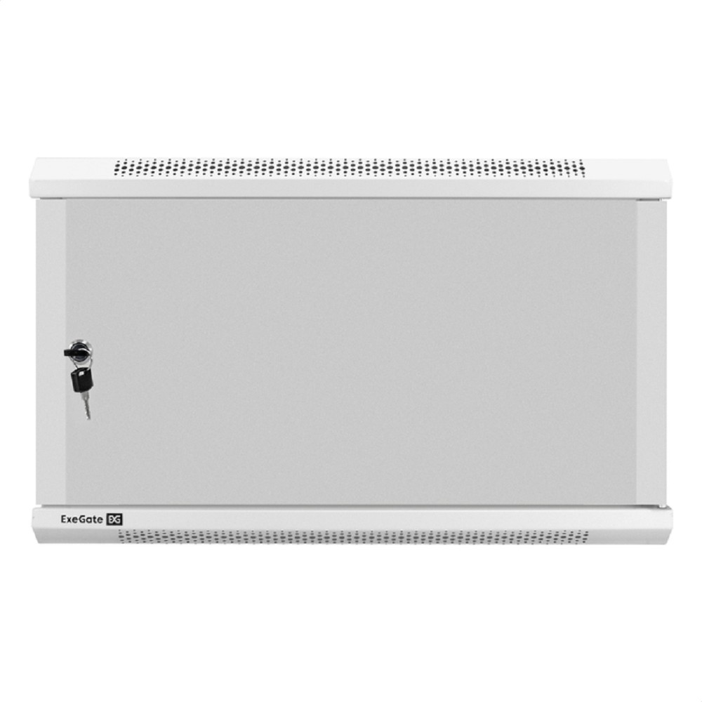 Exegate EX298612RUS Шкаф телекоммуникационный 19" настенный 6U ExeGate EC-WM-6U.600.M.GREY (19”, 6U, 600x600x370mm (ШхГхВ), передняя дверь металл, съемные боковые панели, пыле- и влагозащита IP23, све