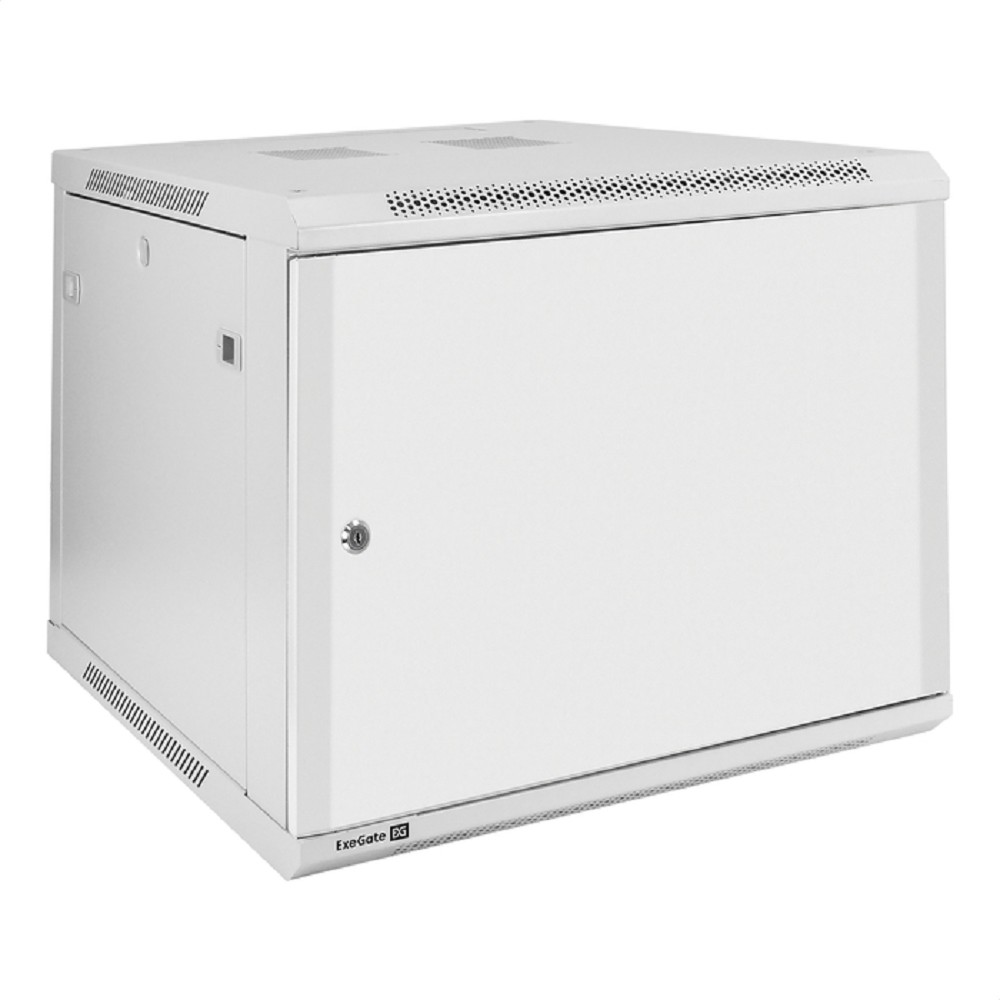 Exegate EX298614RUS Шкаф телекоммуникационный 19" настенный 9U ExeGate EC-WM-9U.600.M.GREY (19”, 9U, 600x600x500mm (ШхГхВ), передняя дверь металл, съемные боковые панели, пыле- и влагозащита IP23, све
