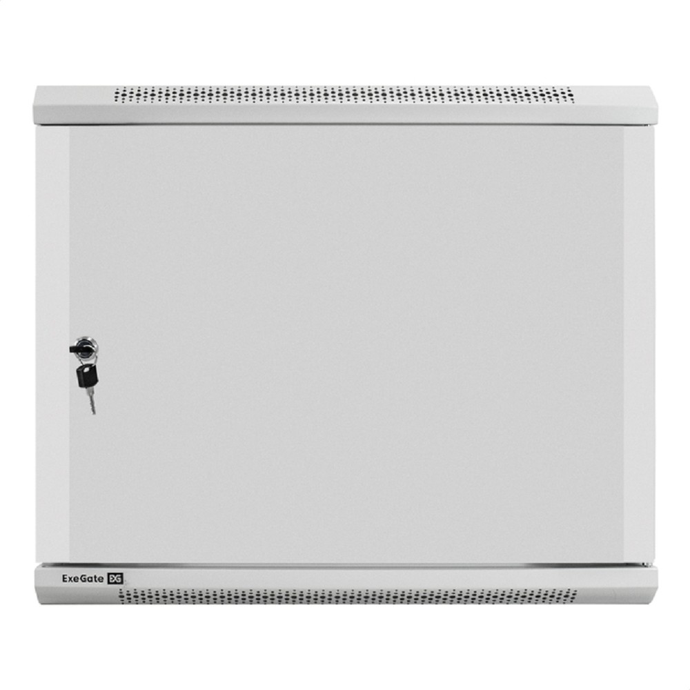 Exegate EX298614RUS Шкаф телекоммуникационный 19" настенный 9U ExeGate EC-WM-9U.600.M.GREY (19”, 9U, 600x600x500mm (ШхГхВ), передняя дверь металл, съемные боковые панели, пыле- и влагозащита IP23, све