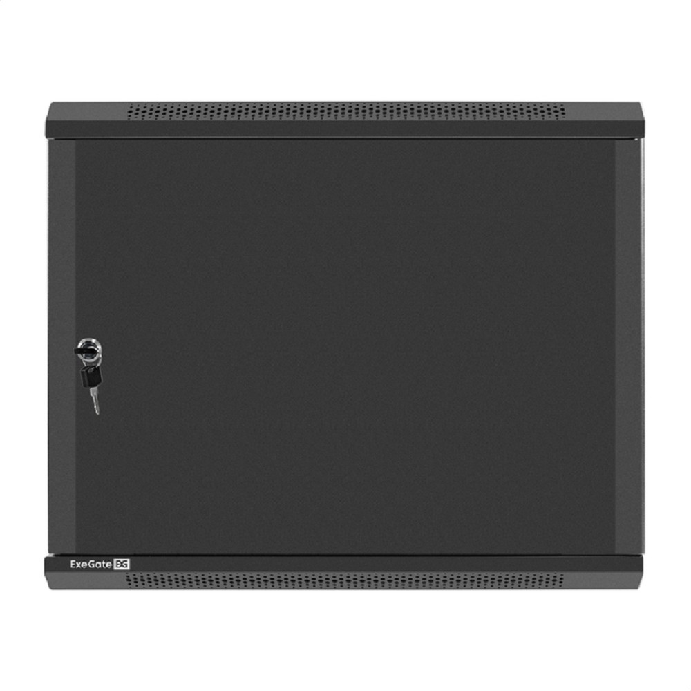 Exegate EX298620RUS Шкаф телекоммуникационный 19" настенный 9U ExeGate EC-WM-9U.600.M.BLACK (19”, 9U, 600x600x500mm (ШхГхВ), передняя дверь металл, съемные боковые панели, пыле- и влагозащита IP23, че