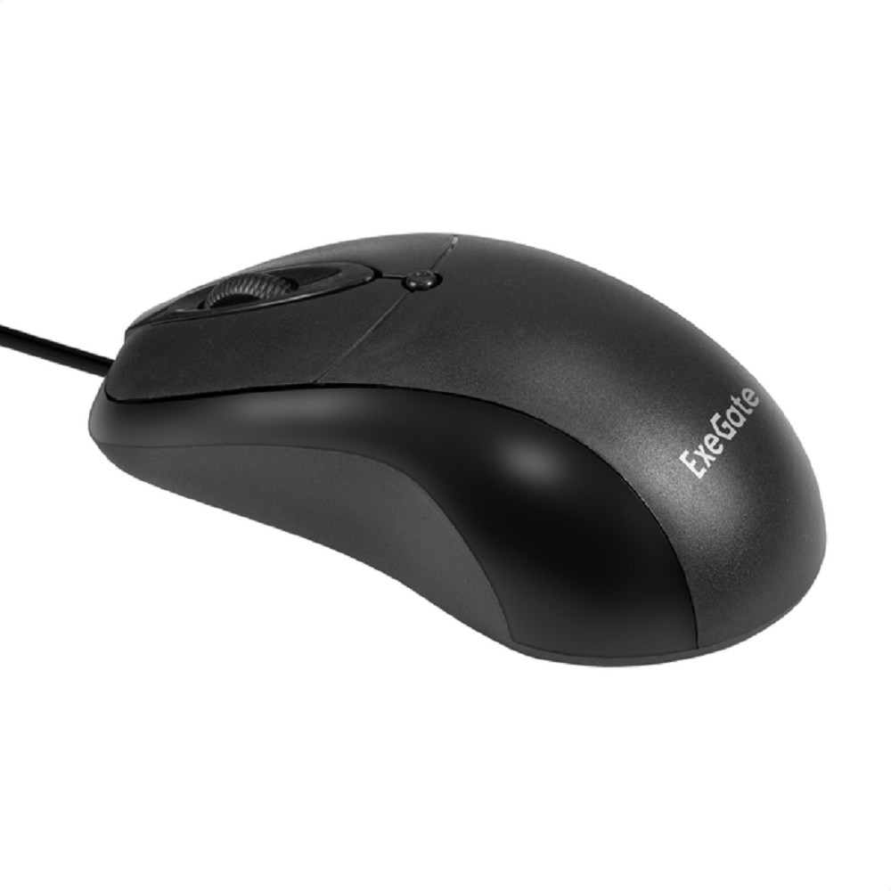 Exegate EX298196RUS Мышь ExeGate Professional Standard B100L (USB, оптическая, 1000dpi, 3D, 3 кнопки и колесо прокрутки, длина кабеля 2м, черная, Color Box)
