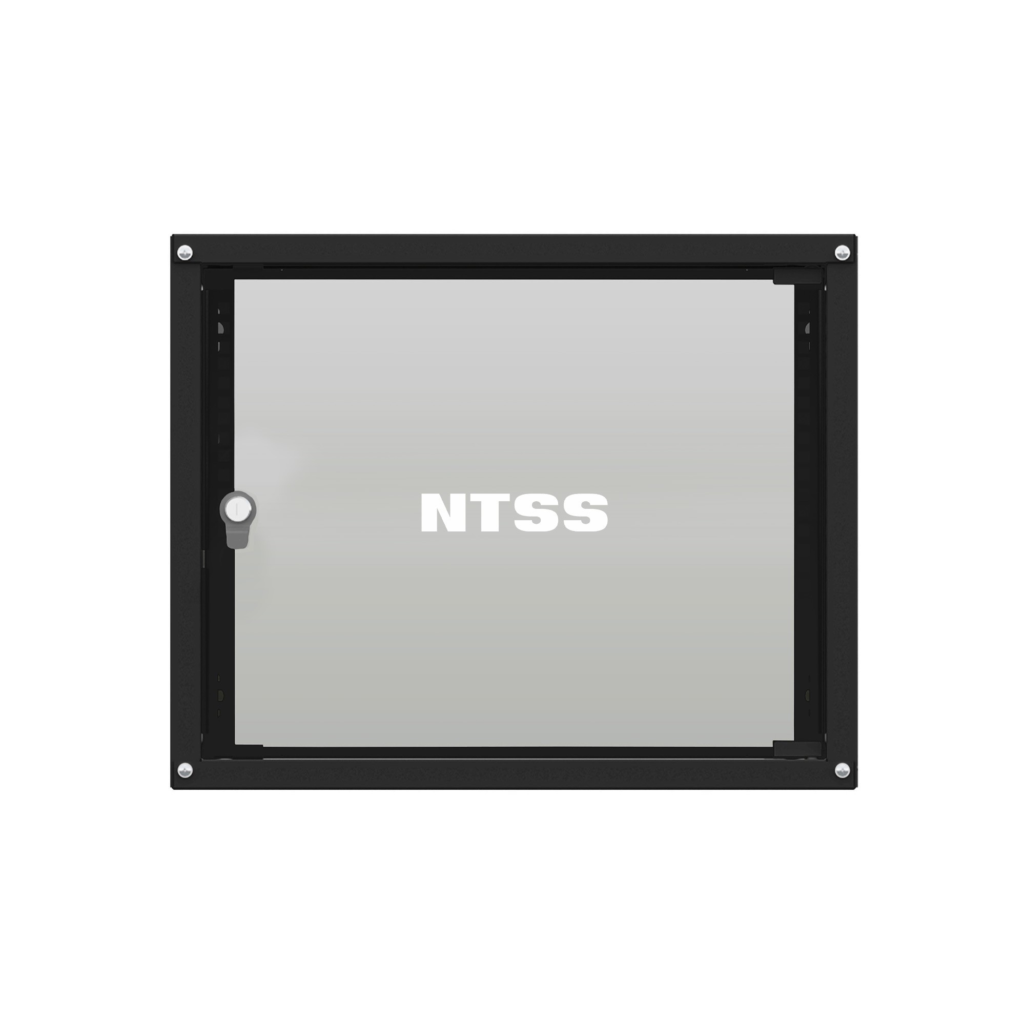 NTSS Шкаф настенный телекоммуникационный NTSS LIME 12U 550х450х635мм, 2 профиля 19, дверь стеклянная, боковые стенки несъемные, разобранный, черный RAL 9005 NTSS-WL12U5545GS-BL