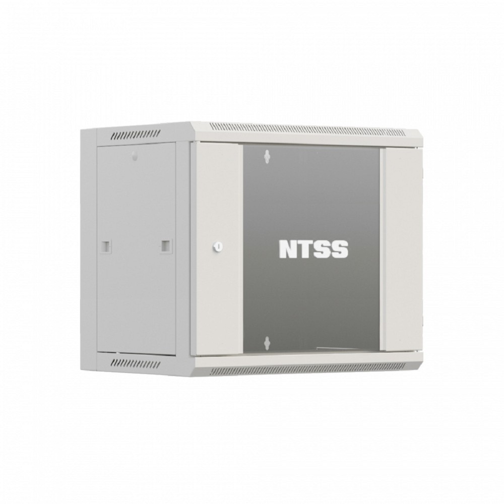 Шкаф коммутационный NTSS Премиум (NTSS-W12U6060GS-2) настенный 12U 600x600мм пер.дв.стекл 60кг серый 515мм 26кг 220град. 635мм IP20 сталь укомплектованный