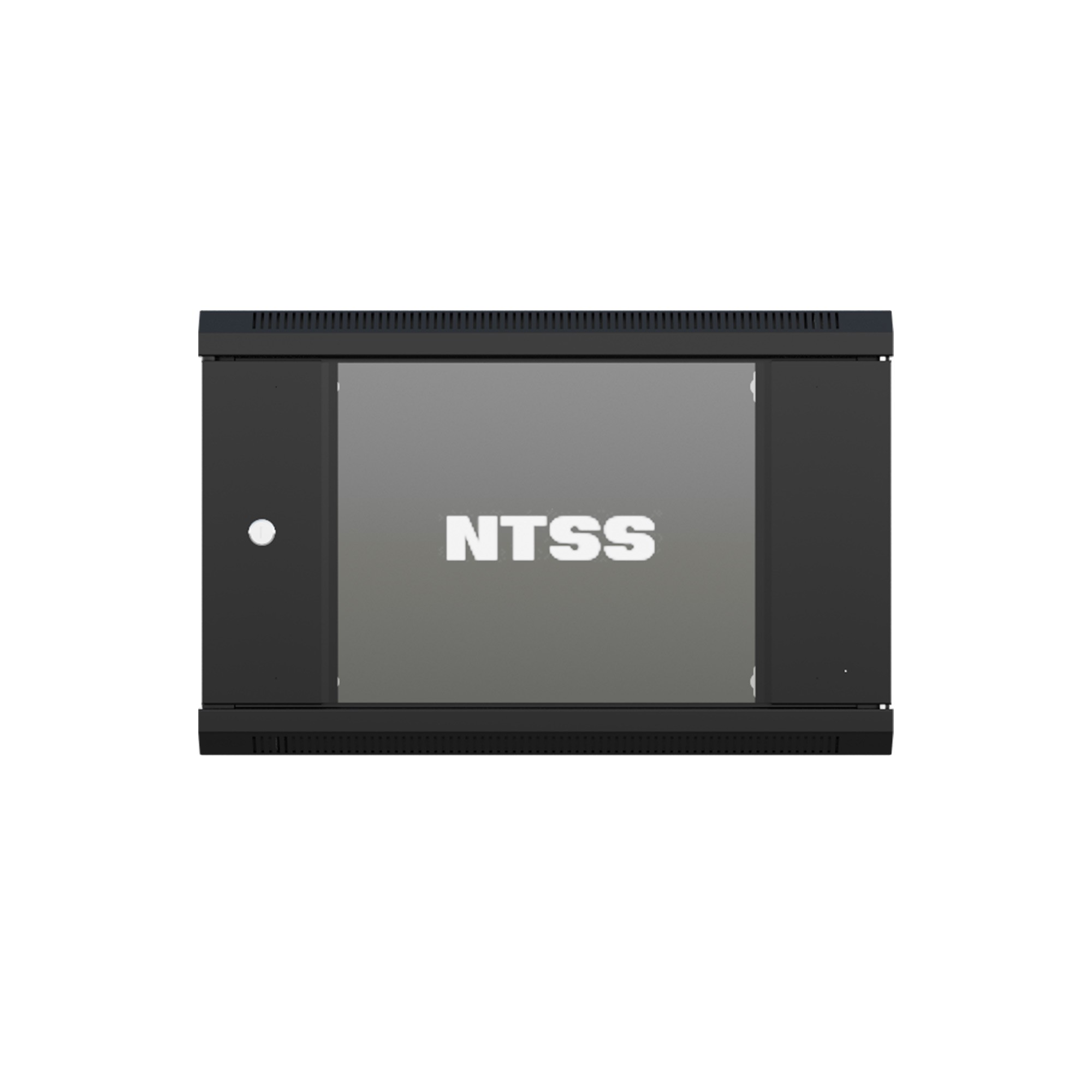 Шкаф коммутационный NTSS (NTSS-W9U6060GS-BL) настенный 9U 570x600мм пер.дв.стекл 60кг черный 500мм 22кг 220град. 500мм IP20 сталь