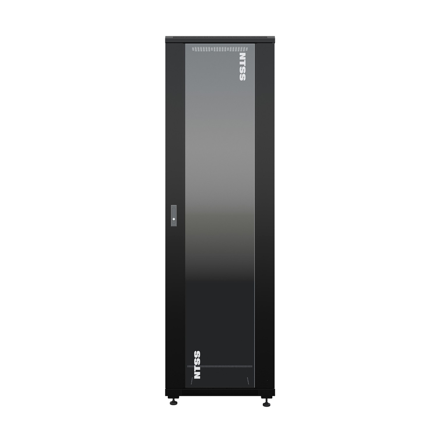 NTSS Шкаф напольный универсальный серверный NTSS R 32U 600х600мм, 4 профиля 19, двери стекло и сплошная металл, боковые стенки съемные, регулируемые опоры, разобранный, черный RAL 9005 NTSS-R32U6060GS арт. NTSS-R32U6060GS-BL