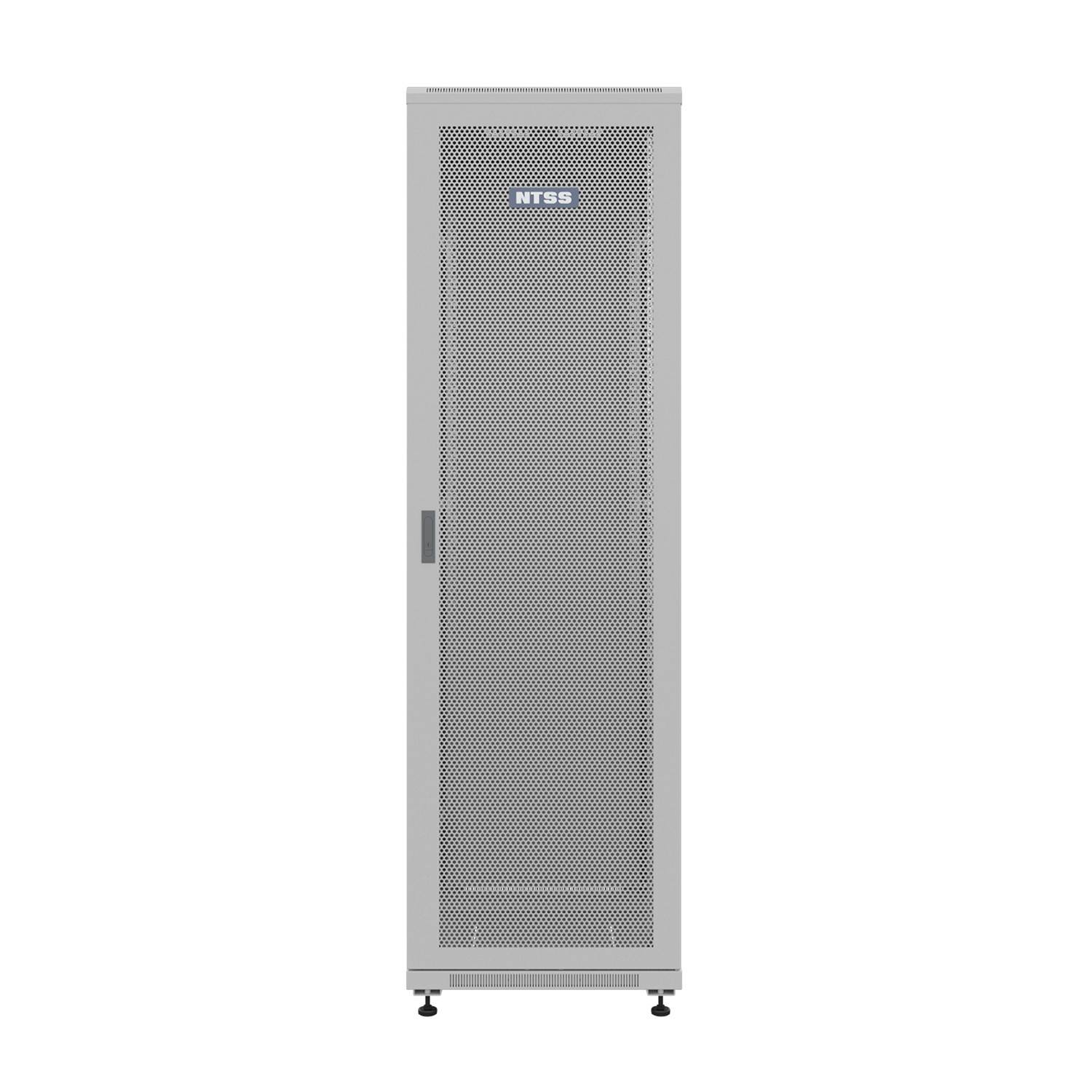 NTSS Шкаф напольный универсальный серверный NTSS R 18U 600х800мм, 4 профиля 19, двери перфорированная и сплошная металл, боковые стенки съемные, регулируемые опоры, разобранный, серый RAL 7035 NTSS-R1 арт. NTSS-R18U6080PD