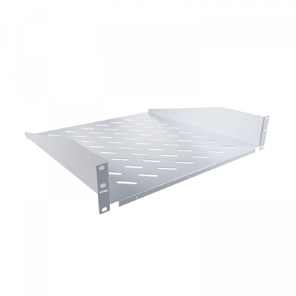 Полка стационарная NTSS NTSS-FF-450 2U нагр.:20кг. 19" 450мм серый
