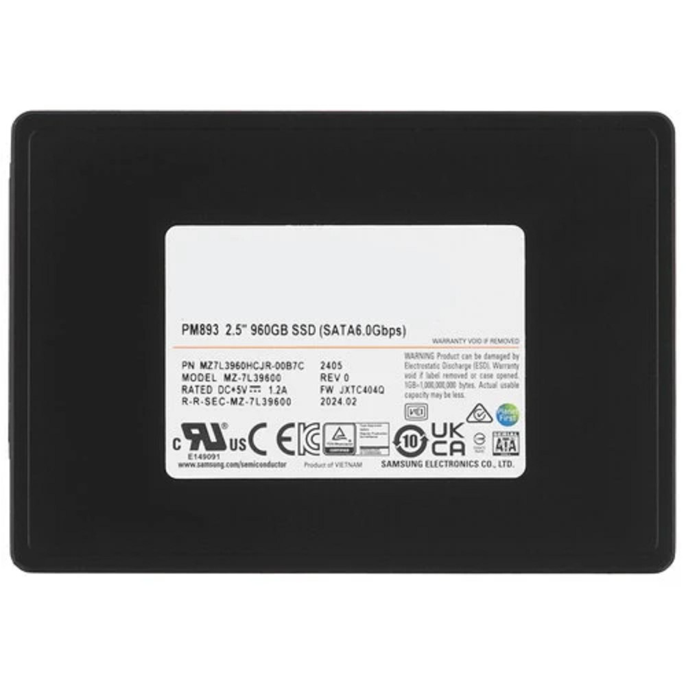 Samsung SSD 960Gb PM893 MZ7L3960HCJR-00B7C