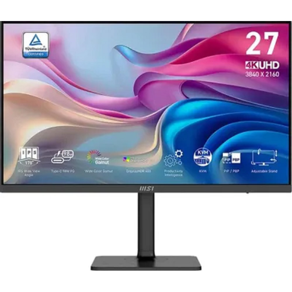 MSI Modern 27" MD272UPHG {IPS 3840x2160 60Hz 4ms 1000:1 400cd 178/178 HDR400 2xHDMI DisplayPort USB-C Speaker HAS Pivot} MicroStar арт. 9S6-3PB19H-404