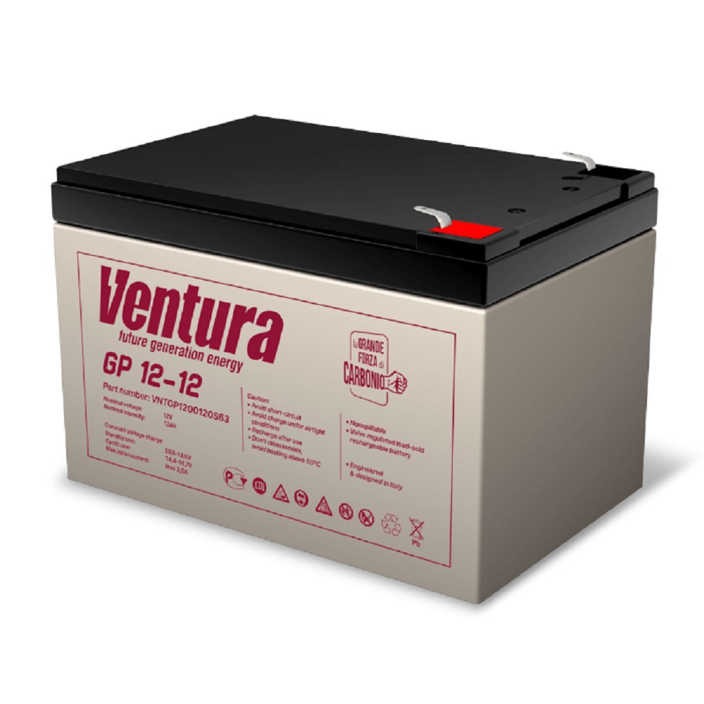 АКБ Ventura GP 12-12 12V/12Ah {S63 (F2), ДхШхВ 151х98х100мм, 3.45кг, срок службы 6-9 лет} арт. GP 12-12 Vnt