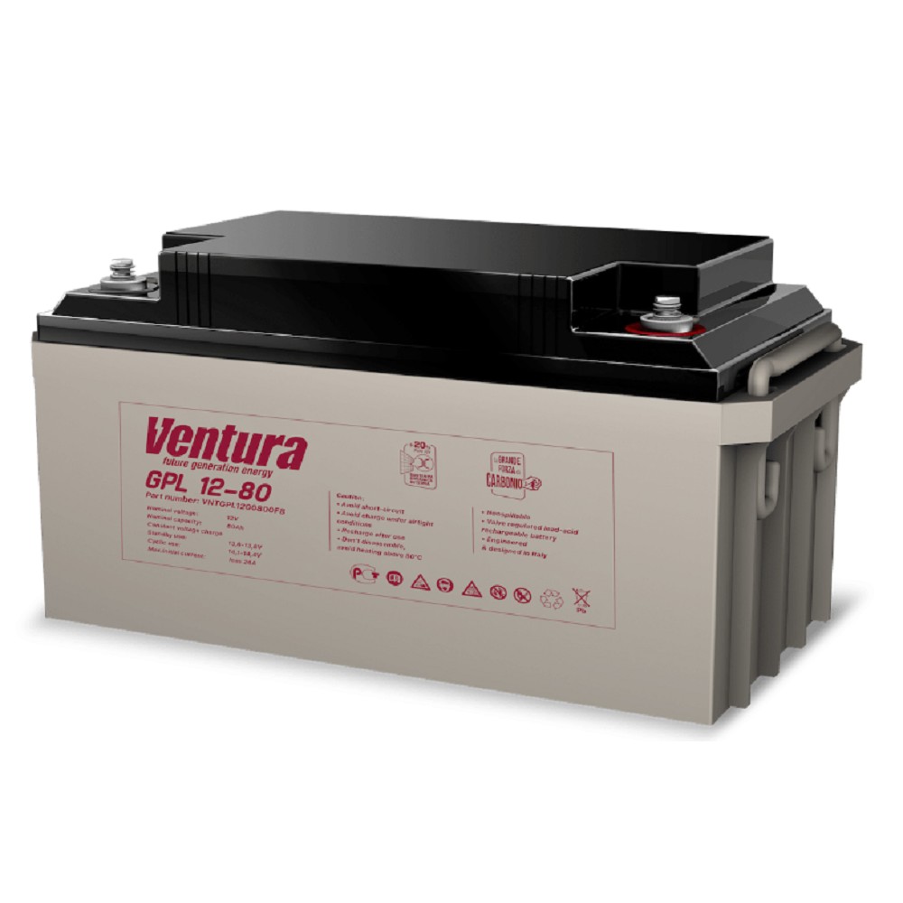 АКБ Ventura GPL 12-80 12V/ 86Ah {F8, ДхШхВ 350х166х175мм, 22.8кг, срок службы 12 лет} {00016087}
