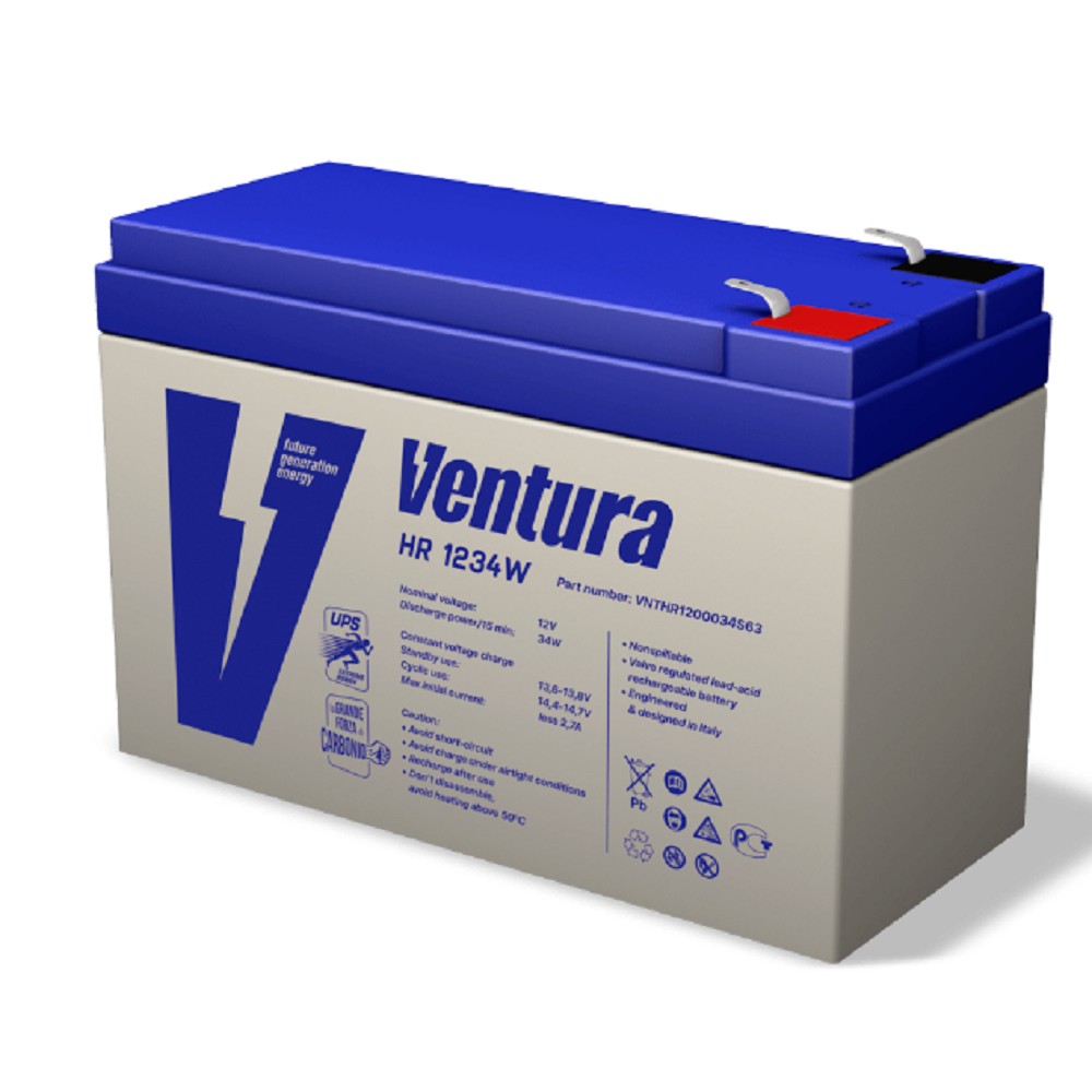 АКБ Ventura HR 1234W 12V/222 Вт/блок {9Ач, S63 (F2), ДхШхВ 151х65х100мм, 2.62кг, срок службы 10 лет} арт. HR 1234W Vnt