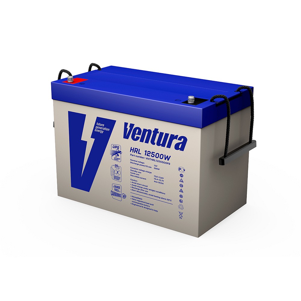 Ventura АКБ HRL 12500W 12V/2490 Вт/блок {F6, ДхШхВ 306х168х215мм, масса 29,80 кг, срок службы 12 лет}
