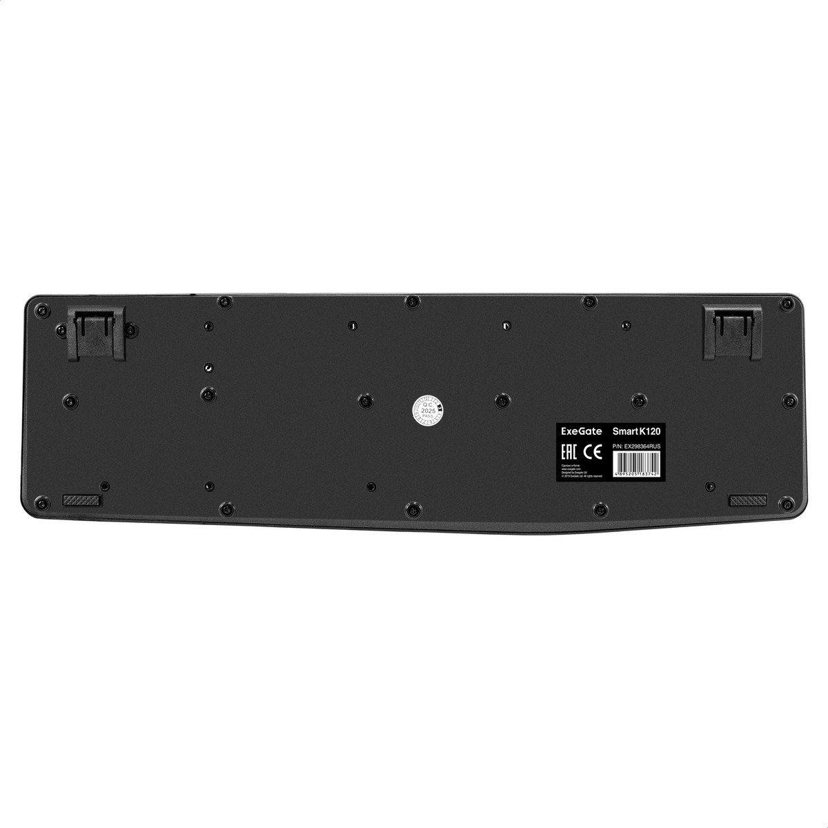 Exegate EX298364RUS Клавиатура ExeGate Smart K120 (USB, полноразмерная, влагозащищенная, 104кл., Enter большой, длина кабеля 1,6м, черная, RTL)