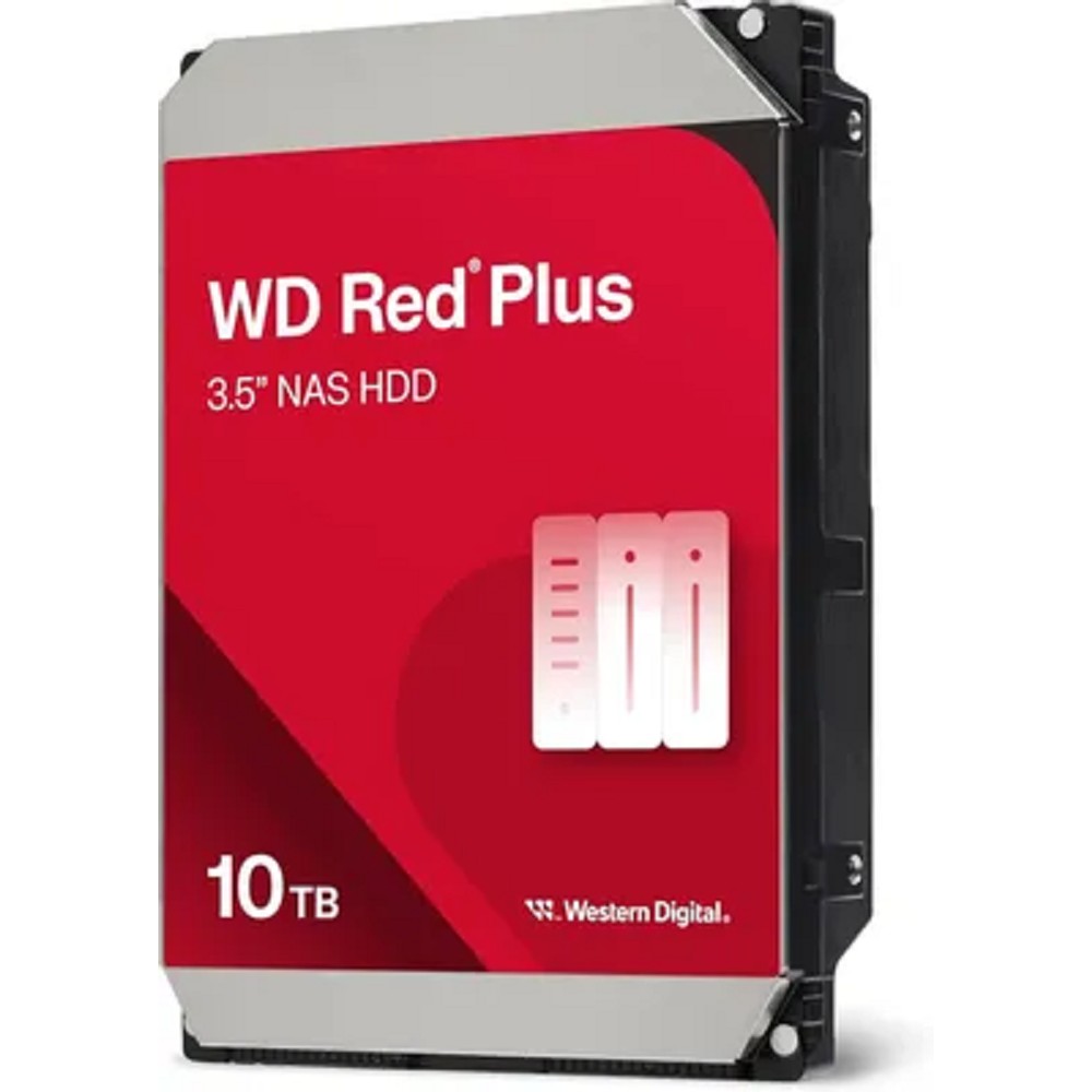 Western Digital Red Plus NAS HDD 3.5" SATA 10Tb, 7200RPM, 512MB buffer, WD100EFGX, 1 year