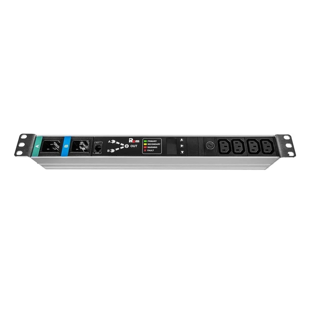 REM Блок розеток Rem-16 с АВР, 1x16A, 4C13, подкл к контроллеру R-2MC по Modbus, вход 2*C20 R-16-4C13-T-440 ЦМО