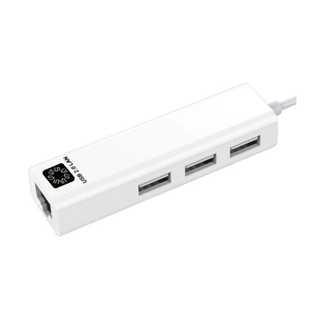 5bites Кабель-адаптер UA2-45-06WH USB2.0 / 3*USB2.0 / RJ45 100MB / WHITE