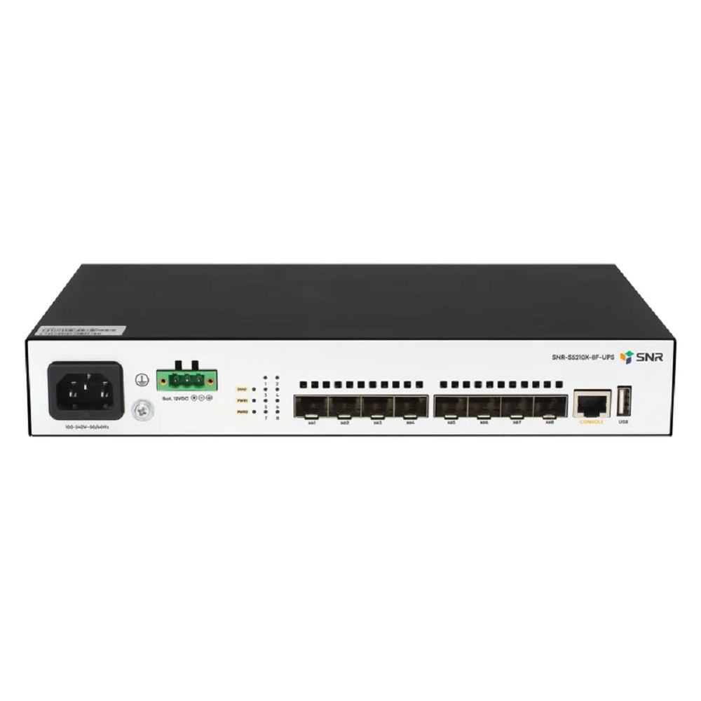 SNR Управляемый коммутатор уровня 2+, 8 x 1/10GE SFP+. Питание: 220V AC + встроенный UPS 12V арт. SNR-S5210X-8F-UPS