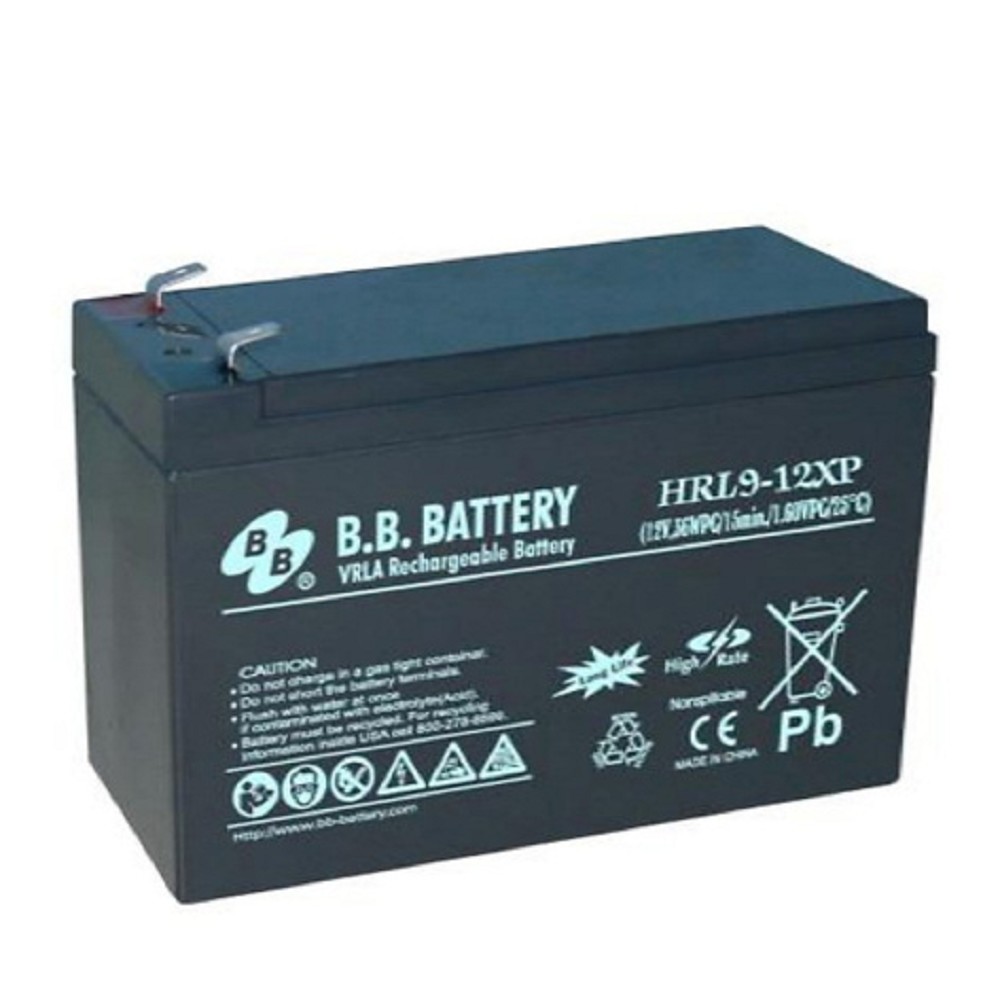 АКБ B.B. Battery HRL 9-12XP (12В 9Ач) 218.3 Вт/блок, ДхШхВ 151x65x94 мм, масса 2.75 кг, клеммы F2 арт. HRL 9-12XP BB