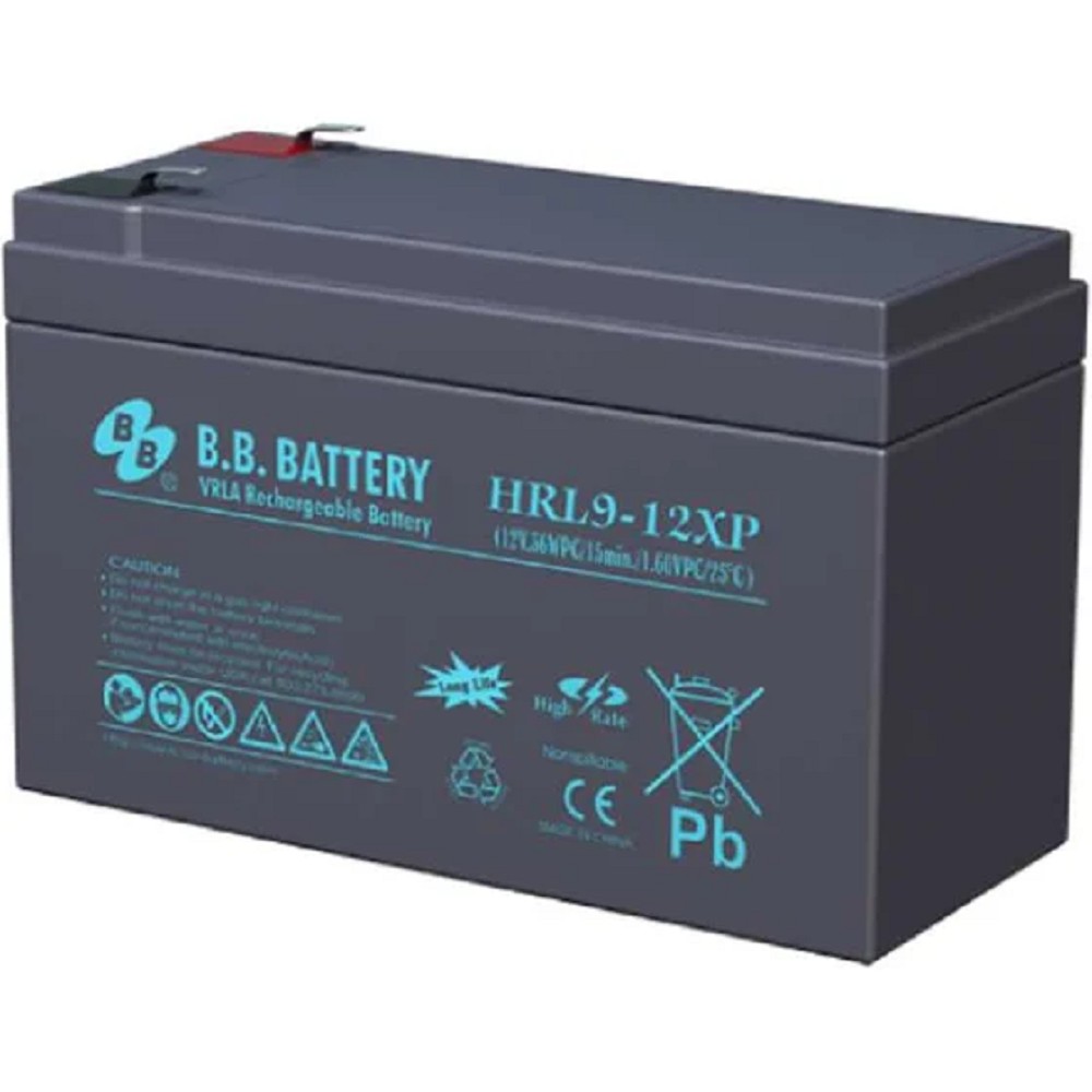 АКБ B.B. Battery HRL 9-12XP (12В 9Ач) 218.3 Вт/блок, ДхШхВ 151x65x94 мм, масса 2.75 кг, клеммы F2 арт. HRL 9-12XP BB