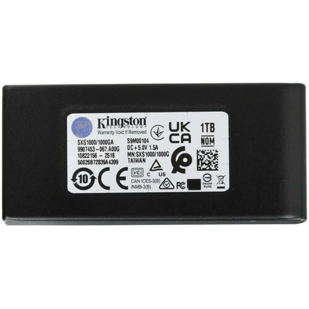 Kingston Portable SSD 1TB [SXS1000/1000GA] External XS1000 BOC, Type-C/A, USB 3.2 Gen 2, R/W 1050/1000MB/s, 70x33x14mm, 69g., Black (60 мес)