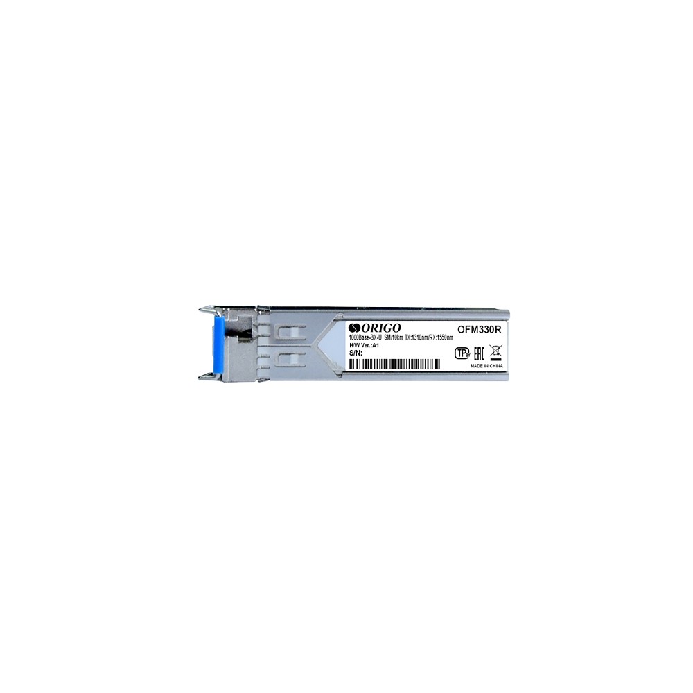 ORIGO WDM SFP-трансивер, 1000Base-BX-U (Simplex SC), Tx:1310 нм, Rx:1550 нм, для одномодового кабеля, до 3 км арт. OFM330R/3KM/B1A