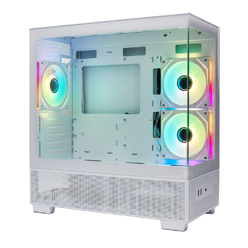 XASTRA Q500M 6ARGB-C10-UC White mATX/Aquarium/Screewless/ 6x120mm ARGB PWM FM fans/Argb+PWM HUB 10port/ Type-C/ Q500M-6FM12A-C10-UC-WH