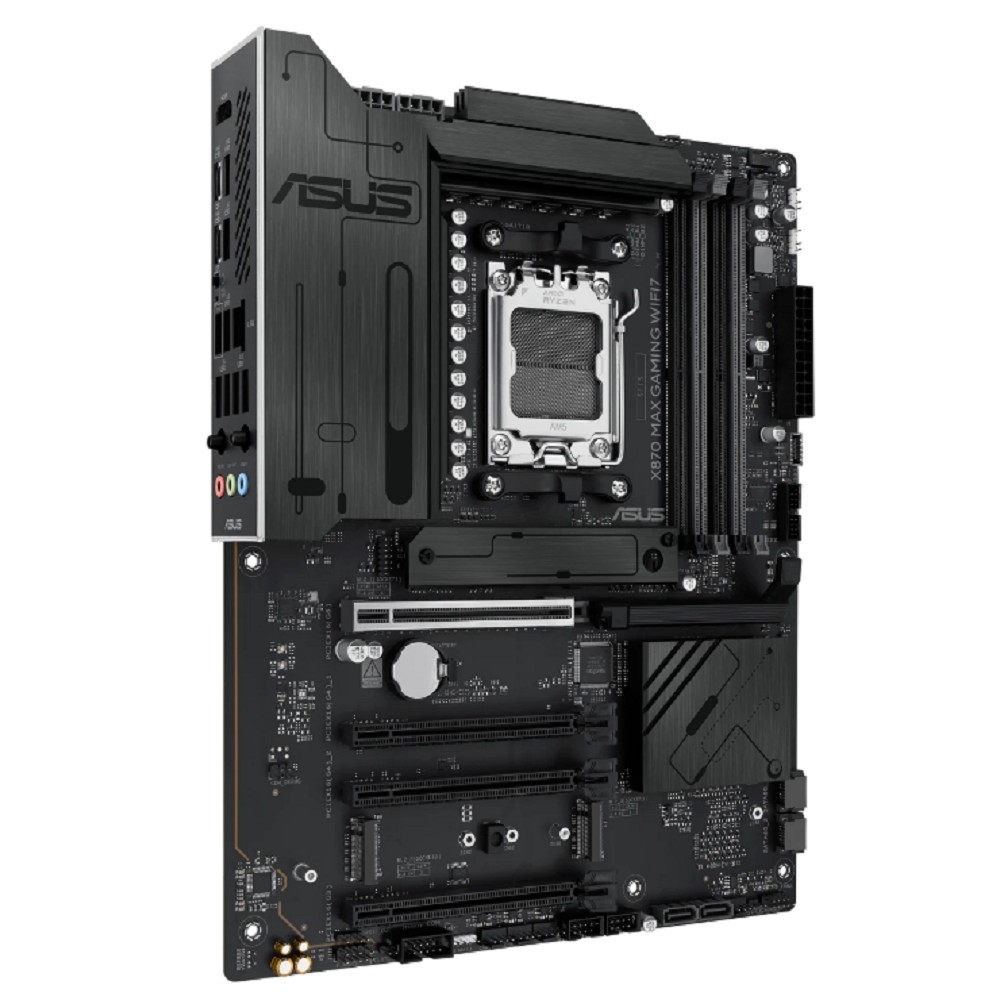 ASUS X870 MAX GAMING WIFI7 (Socket AM5, ATX, 4xDDR5(256GB), HDMI, 1xPCIe 5.0x16/2xPCIe 4.0x16/xPCIe 3.0x16, 1xLAN (2.5GbE), Wi-Fi 7, BT, 4xSATA 6Gb/s, 3xM.2, 2xUSB4 Type-C, 4xUSB 3.2, 4xUSB 2.0)