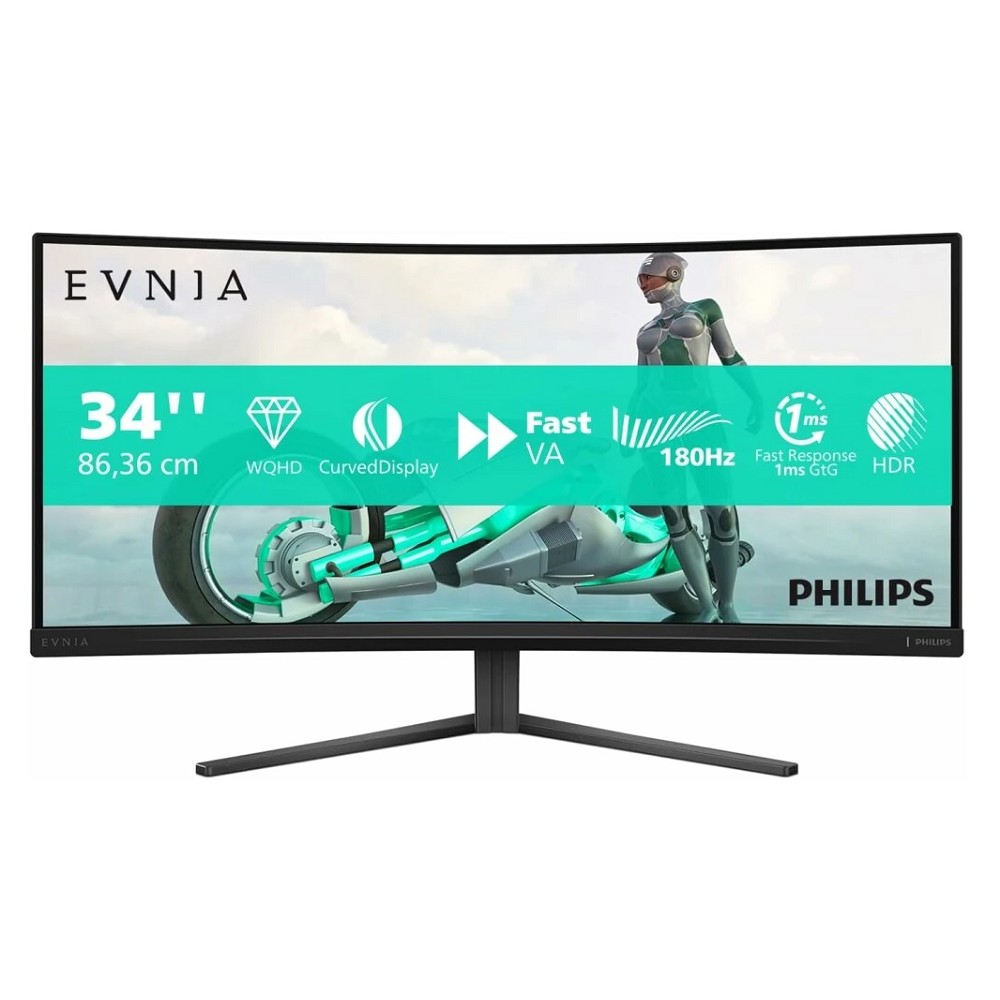 LCD PHILIPS 34" 34M2C3500L {VA 3440x1440 180Hz 0.5ms 178/178 300cd 4000:1 10bit(8bit+FRC) HDR10 2xHDMI2.0 DisplayPort1.4 VESA} арт. 34M2C3500L/00