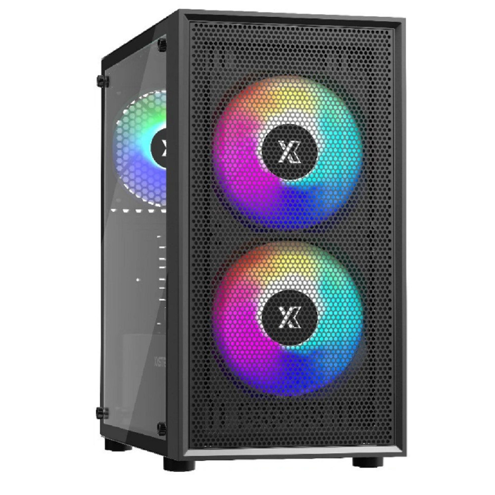 XASTRA Корпус A305M 3FRGB Black mATX/Mesh/ tempered glass / 2x140mm + 1x120mm FRGB fans/ A305M-2FC14F-1FC12F