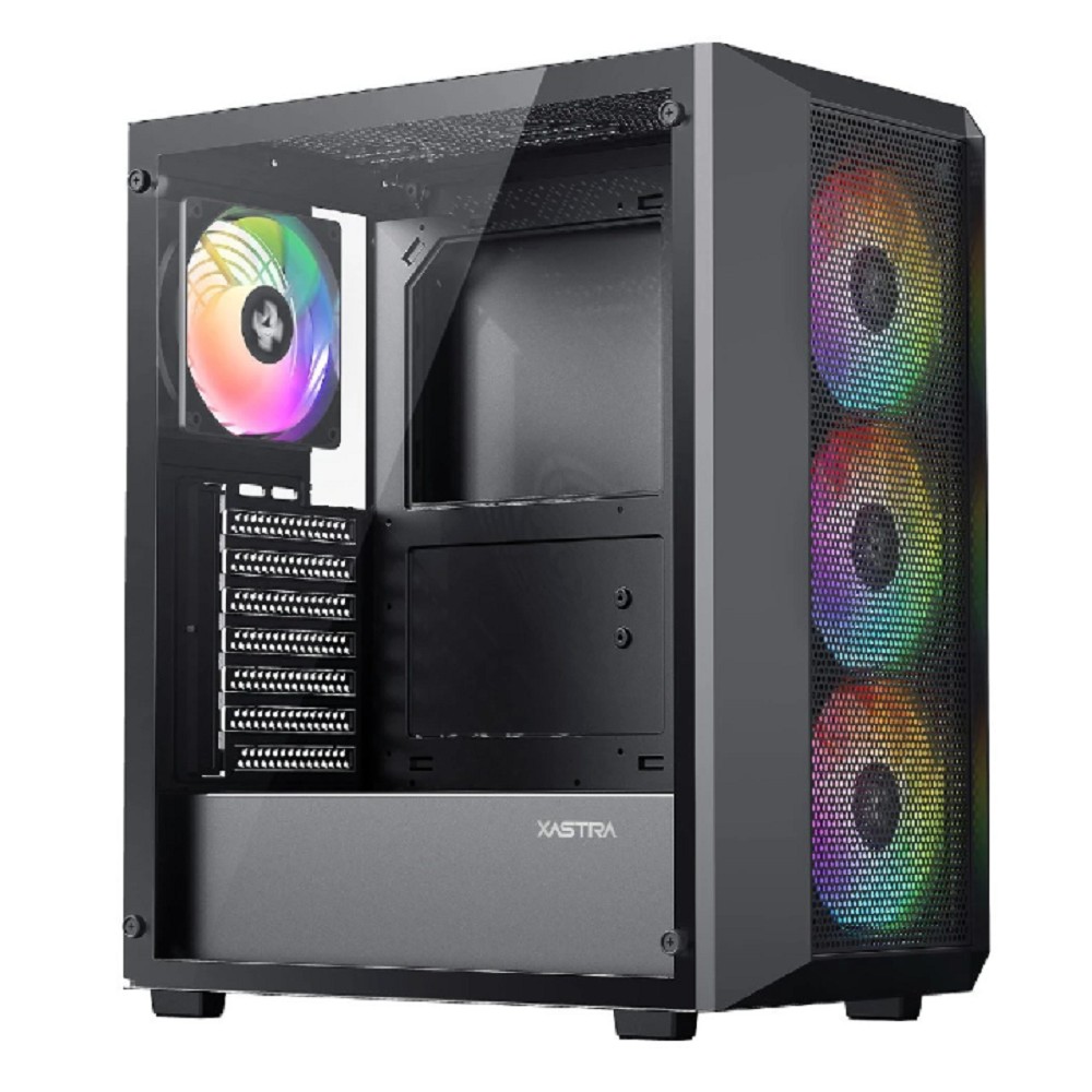 XASTRA Корпус A406 4ARGB Black ATX/Mesh/ tempered glass / 4x120mm ARGB PWM fans/ A406-4FC12A