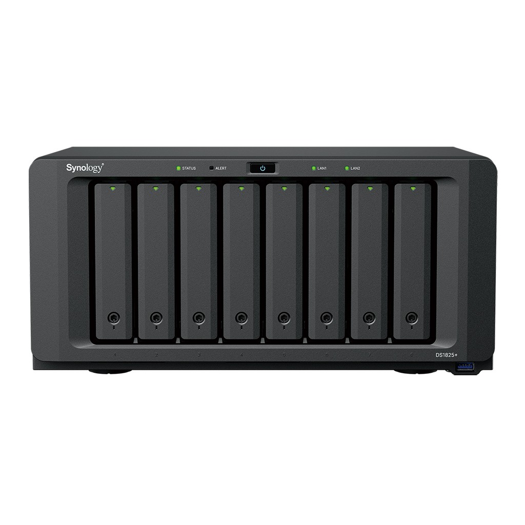 Synology QC 2,2GhzCPU/8Gb(32)/RAID0,1,10,5,6/8HP HDD SATA(3.5', 2.5')upto18 HDD (2xDX525)+2xM.2 slot/3xUSB3.2/2x2.5GbE(+1Expslot)/iSCSI/1xPS/1YW repl DS1821+ арт. DS1825+