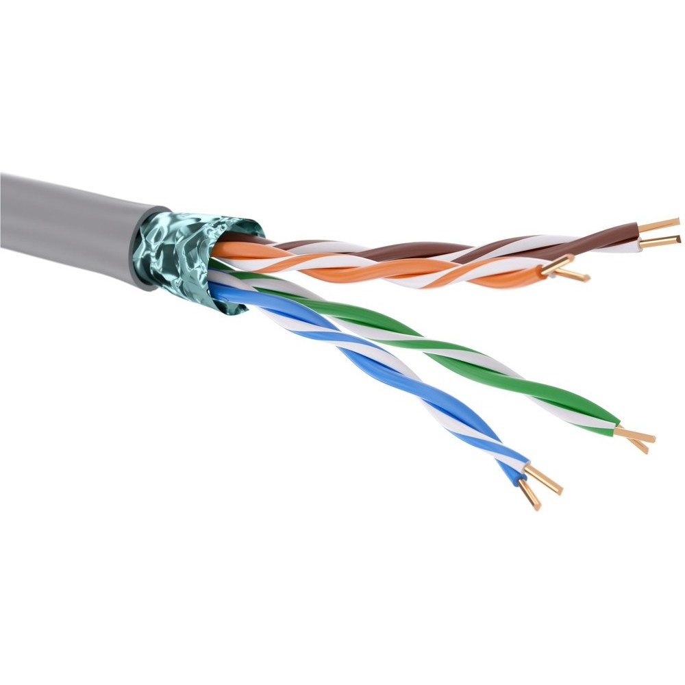 Кабель информационный Rexant 02-0025-R кат.5E F/UTP 4 пары 24AWG PVC внутренний 305м серый
