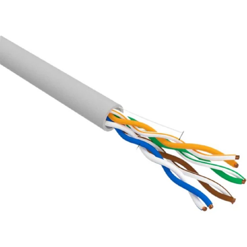 Кабель информационный Rexant 02-0005-R кат.5E U/UTP 4 пары 24AWG PVC внутренний 305м серый