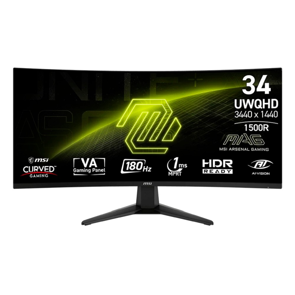 MSI MAG 34" 346CQ {VA Curved 3440x1440 180Hz 1ms 300cd 2xHDMI DisplayPort Internal Vesa} MicroStar арт. 9S6-3DD71M-016