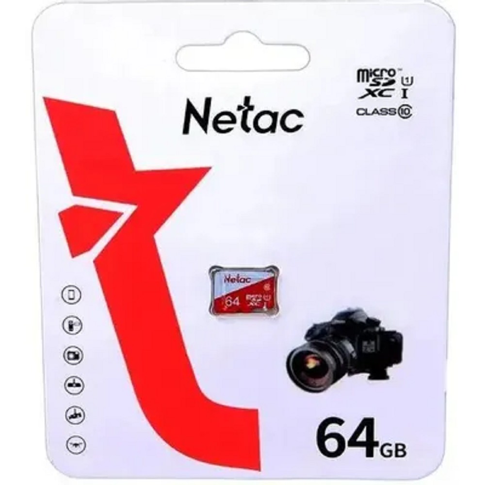 Netac P500 ECO 64GB MicroSDXC U1/C10 up to 80MB/s, retail pack card only арт. NT02P500ECO-064G-S