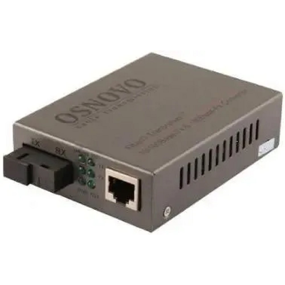 OMC-100-11S5a Оптический Fast Ethernet медиаконвертер для передачи Ethernet по одному волокну одномодового оптического кабеля до 20км. Osnovo арт. OSN-11563
