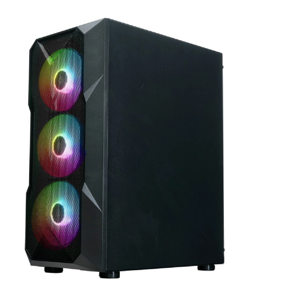 XASTRA Корпус A304 4FRGB Black ATX/Mesh/half-size TG/4x120mm FRGB FC fans/ A304-4FC12F