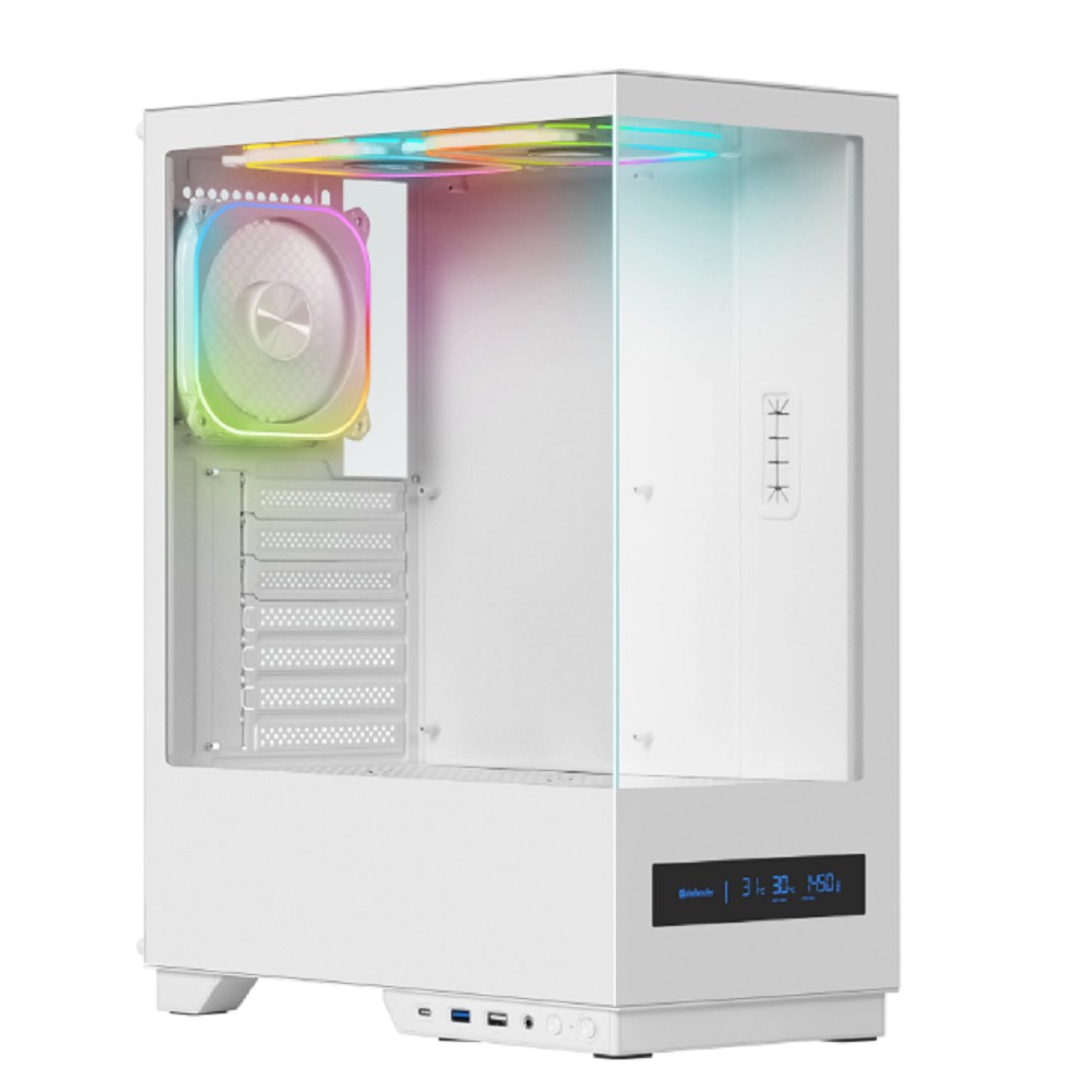 Defender Корпус компьютерный HyperHub Pro белый,ATX,display,TypeC,3fans арт. 25142