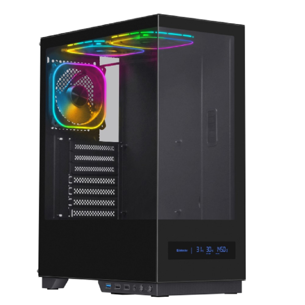 Defender Корпус компьютерный HyperHub Pro черный,ATX,display,TypeC,3fans арт. 25141