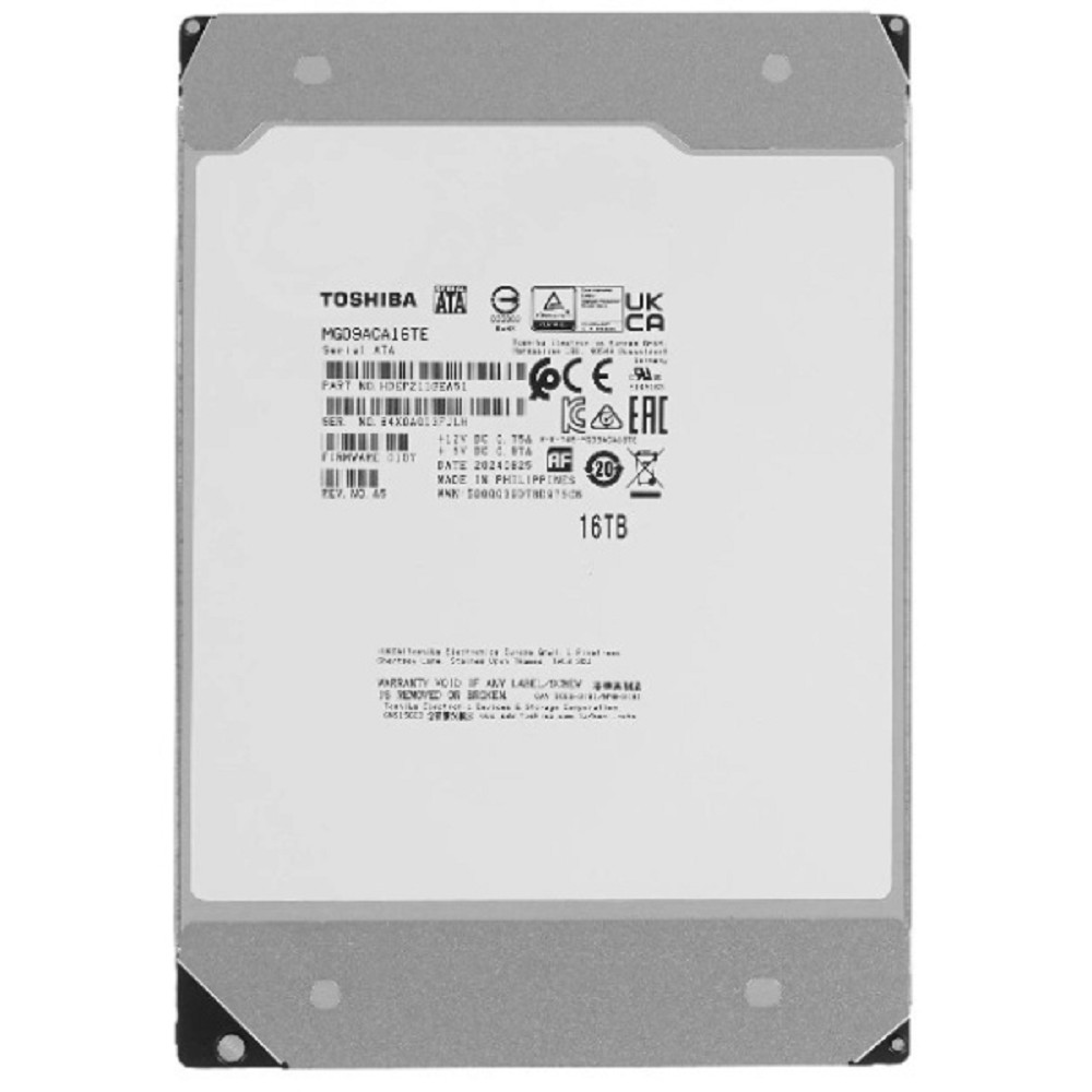 Toshiba Enterprise HDD 3.5" SATA 16TB, 7200 rpm, 512MB buffer, MG09ACA16TE, 1 year