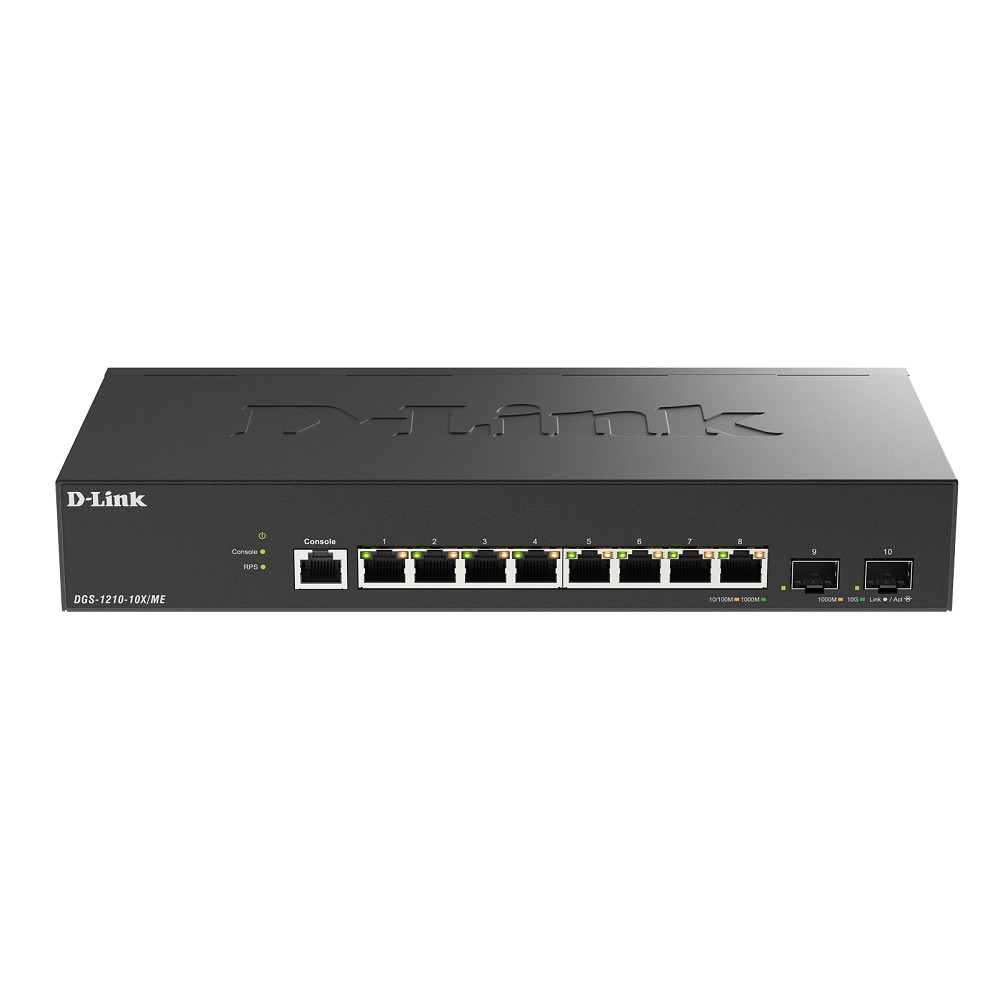 D-Link DGS-1210-10X/ME/C1A Управляемый L2 коммутатор с 8 портами 10/100/1000Base-T и 2 портами 10GBase-X SFP+ D-Link SMB